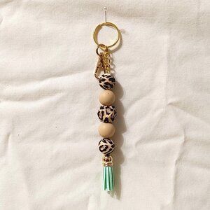Animal Print Beaded Keychain / Bag Charm - Handcrafted